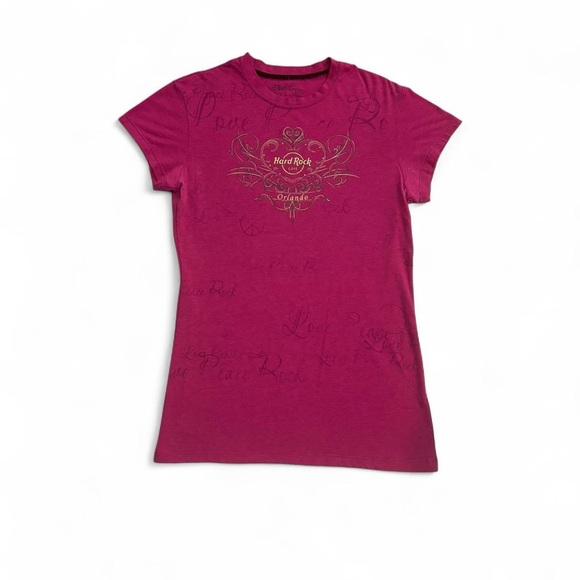 Hard Rock Cafe Couture Y2K Magenta Short Sleeve Tee - Picture 1 of 6